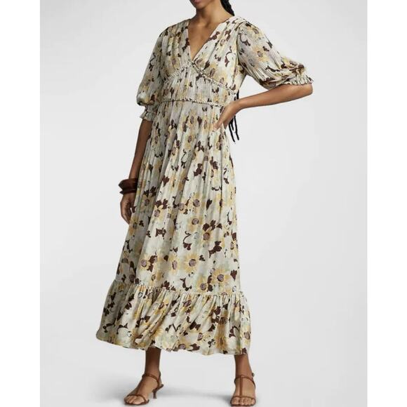 POLO RALPH LAUREN Micro Pleated Floral Satin Women’s Dress - Picture 1 of 7